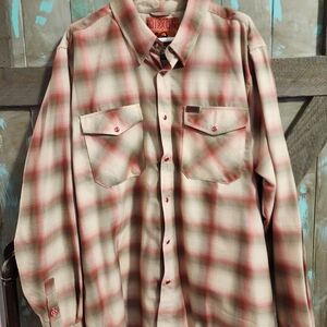 DIXXON Red and Cream Plaid Men's Shirt